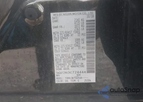 2019 Nissan Rogue Sv from USA, damaged, VIN 5N1AT2MV2KC724444